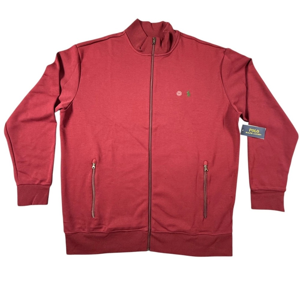 Polo Ralph Lauren Track Jacket Mens XLT Red NEW Full Zip Mock Neck Pony Logo